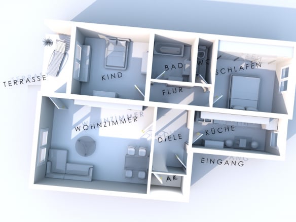 Renditestarke Kapitalanlage: 3-Zi-EG-Wohnung auf 82qm mit schöner Südterrasse und Tiefgaragen-SP