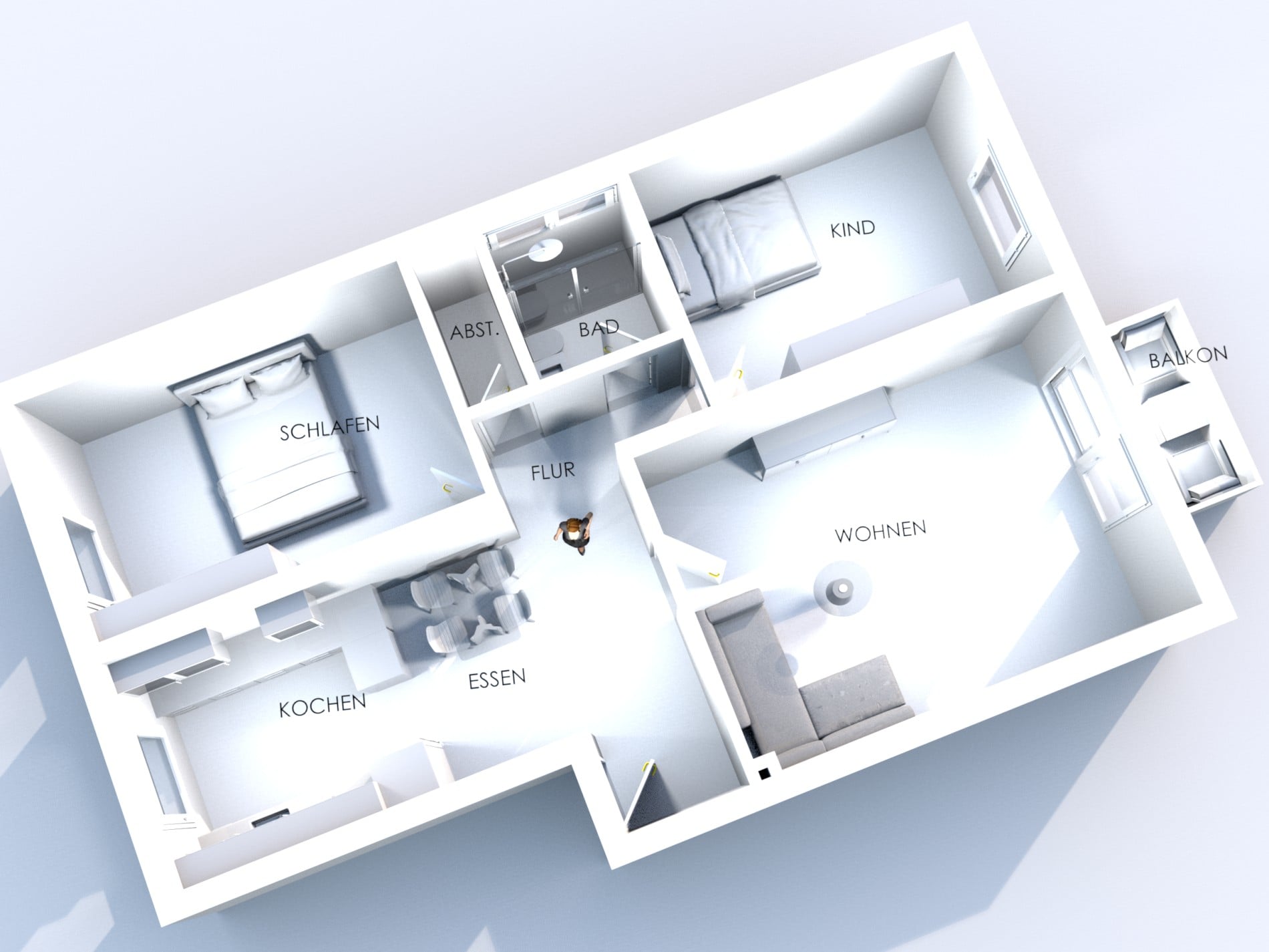 Frisch renovierte 3,5-Zimmer-Wohnung mit Südbalkon in innenstadtnaher Lage