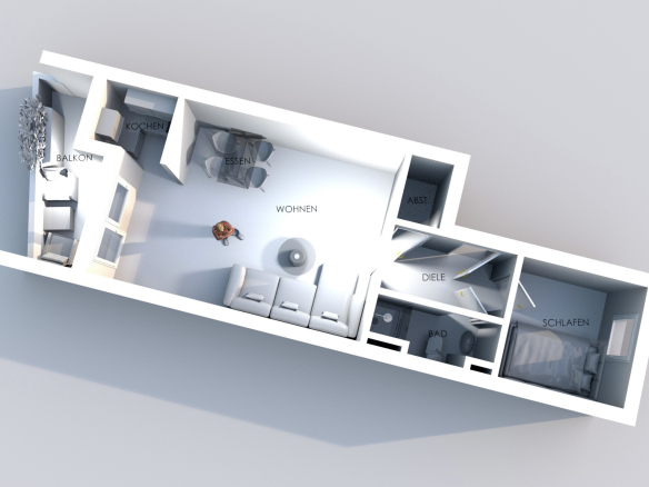 Helle 2-Zimmer-Wohnung mit Westbalkon zwischen Innenstadt und Burgberg